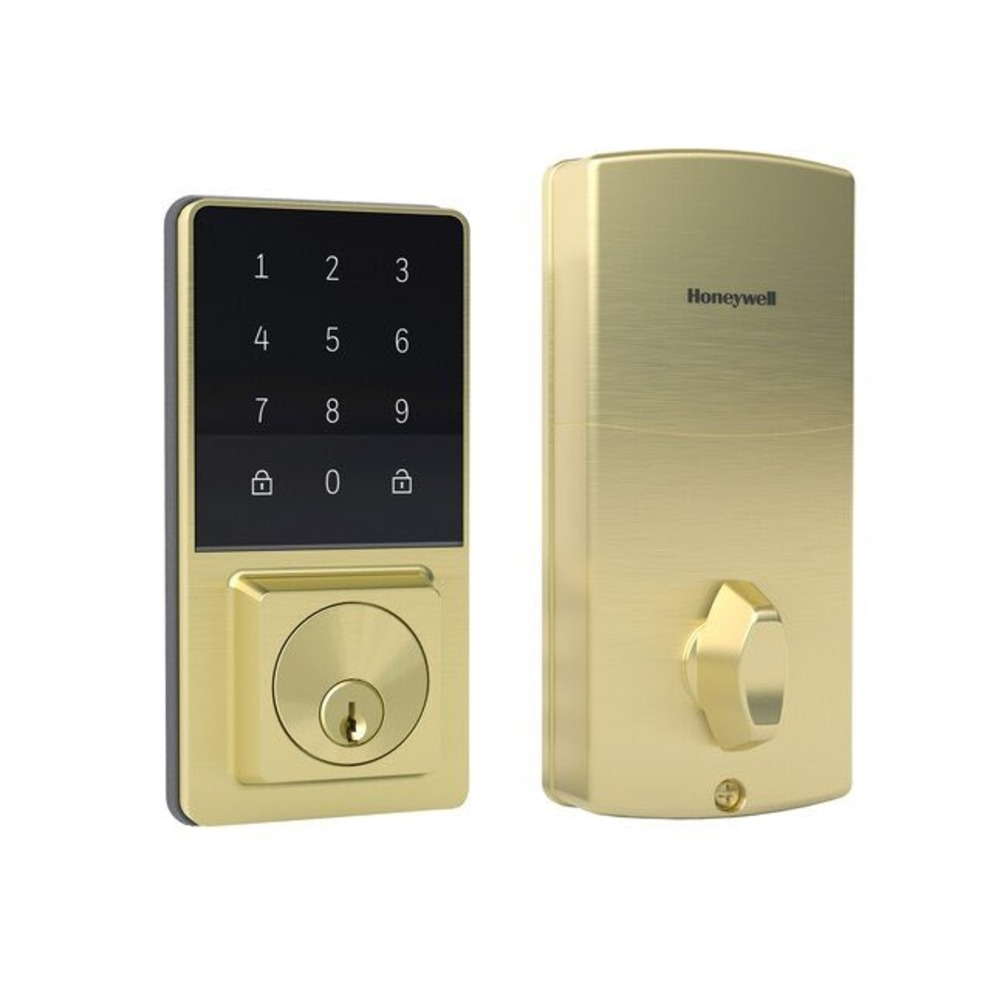 Honeywell Digital Deadbolt Touchscreen Satin Gold Lock 8635214 Open Box